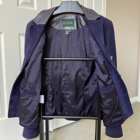 Danier Genuine Suede and Leather Purple Jacket Size Large - Picture 7 of 16